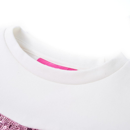 VidaXL (104) Kids' Sweatshirt with Sequined Stripes Long Sleeves Pullover Top Raspberry 2