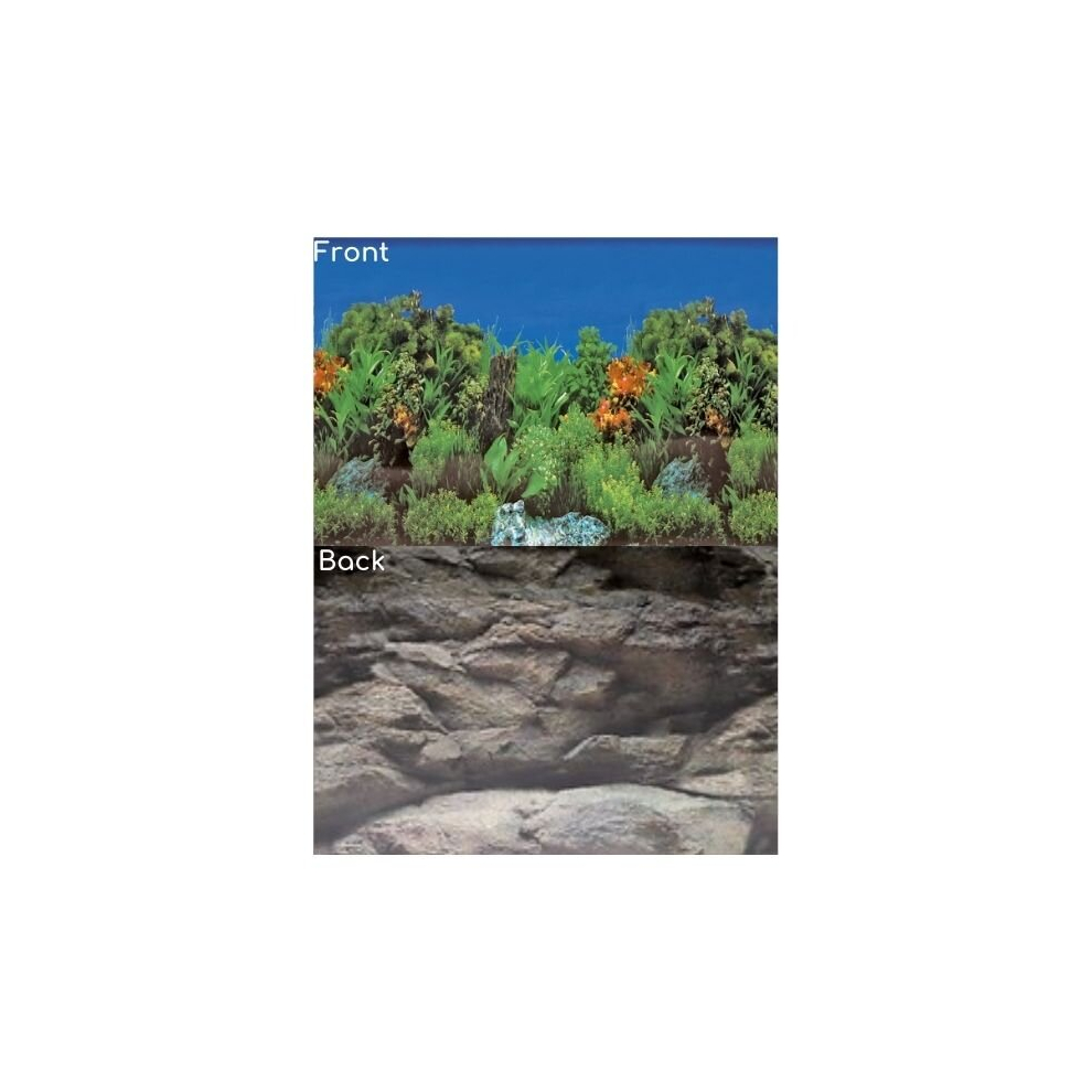 (Design B - Planted/Rockwork, Size 3 - 100 x 49cm) SuperFish Deco Poster Aquarium Background