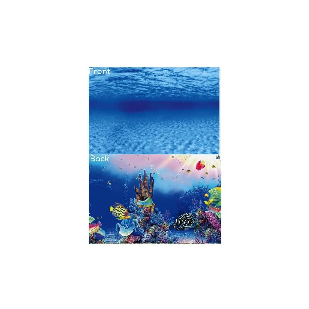 (Design F - Water/Fish, Size 1 - 60 x 30cm) SuperFish Deco Poster Aquarium Background