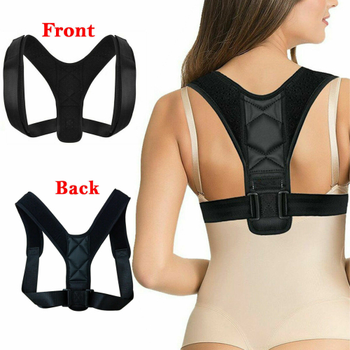 Unisex Adjustable Magnetic Posture Corrector Brace Back Support Shoulder Belt UK 1