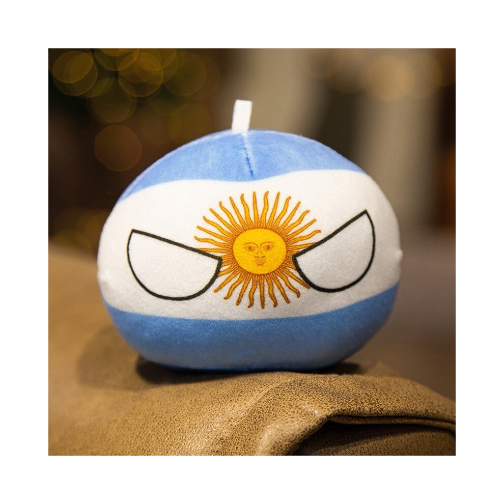 (10cm, Argentina) 10cm Country Ball Plush Toys Polandball Pendant Country Flag Balls Countryball Stuffed Doll Christmas Gifts for Kids