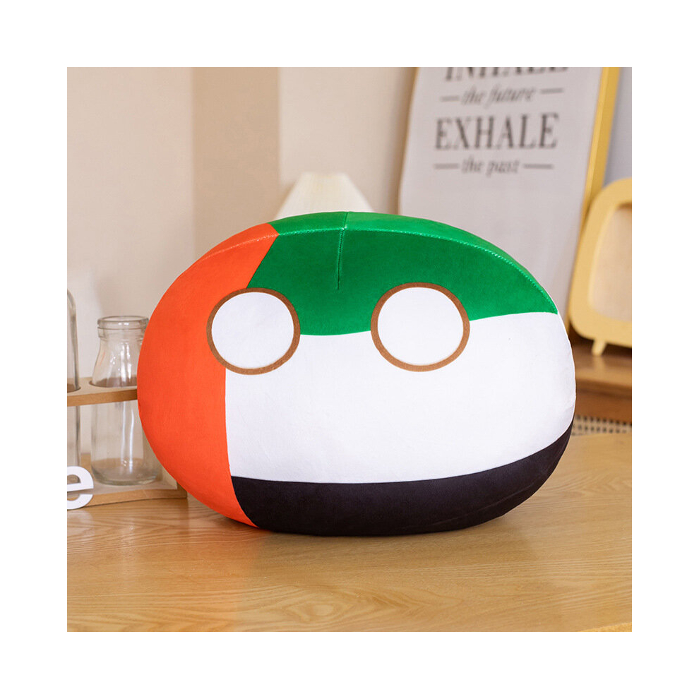 (10cm, Dubai) 10cm Country Ball Plush Toys Polandball Pendant Country Flag Balls Countryball Stuffed Doll Christmas Gifts for Kids