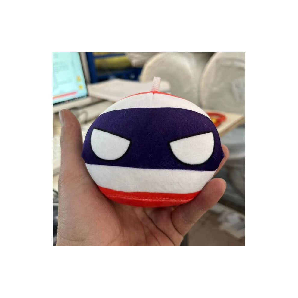 (10cm, Thailand) 10cm Country Ball Plush Toys Polandball Pendant Country Flag Balls Countryball Stuffed Doll Christmas Gifts for Kids