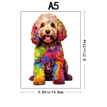 (K131-A5) Jigsaw Puzzle Mysterious Animal Puzzles Dog Puzzles Gift for Adult Kids Educational Fabulous Gift Interactive Games Wooden Toys
