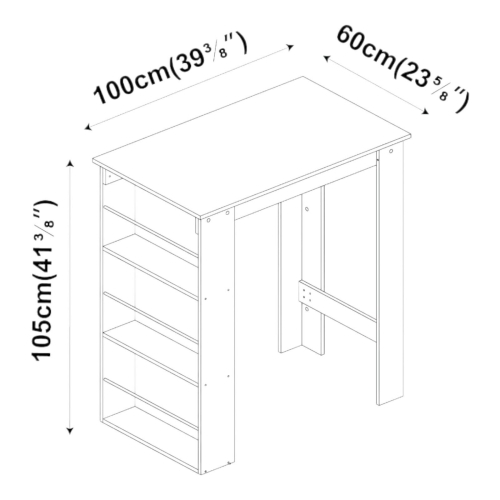 URBN Living (  Black) 3 Tier Dining Bar Coffee Kitchen Island Table Open Storage Shelves Living Room 2