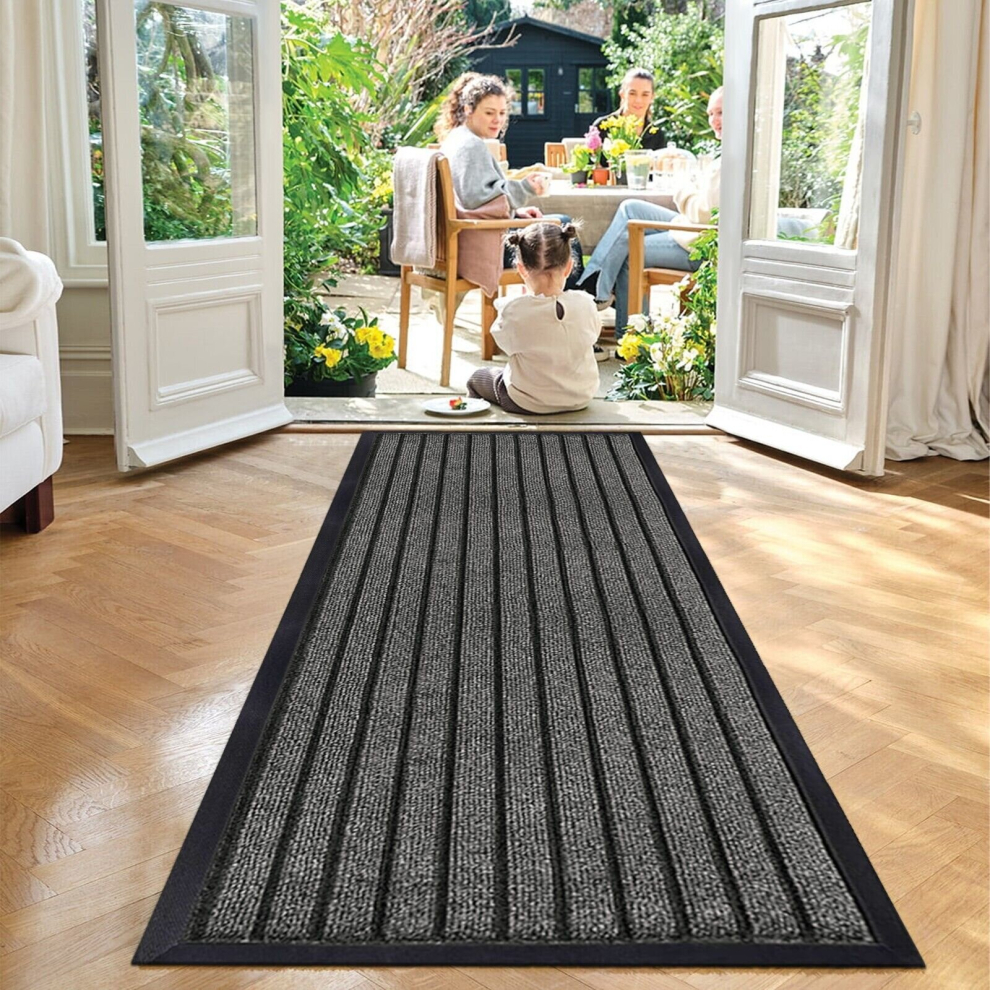 Imperial Rooms ( 80 X 300 Cm, Grey) Pvc Rubber Mats Non-Slip Indoor Outdoor Floor Rug