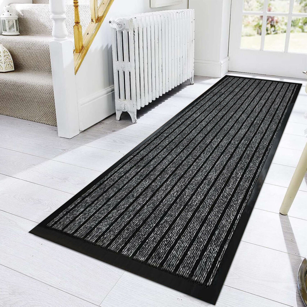 (60 x 90 cm, Grey) PVC Rubber Mats Non-Slip Indoor Outdoor Floor Rug