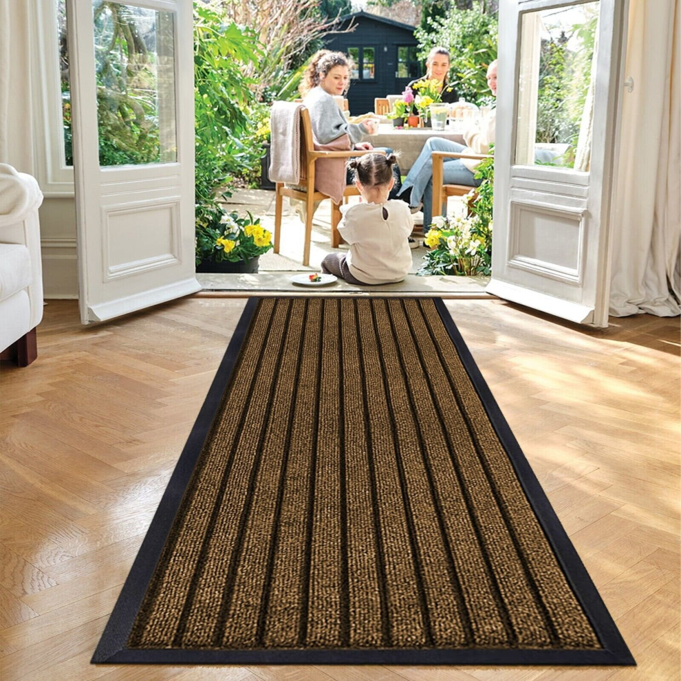 (80 x 150 cm, Brown) PVC Rubber Mats Non-Slip Indoor Outdoor Floor Rug