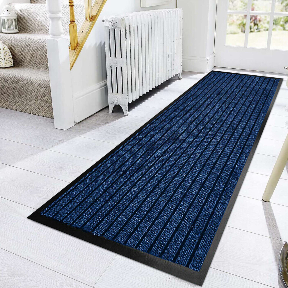 (60 x 90 cm, Blue) PVC Rubber Mats Non-Slip Indoor Outdoor Floor Rug