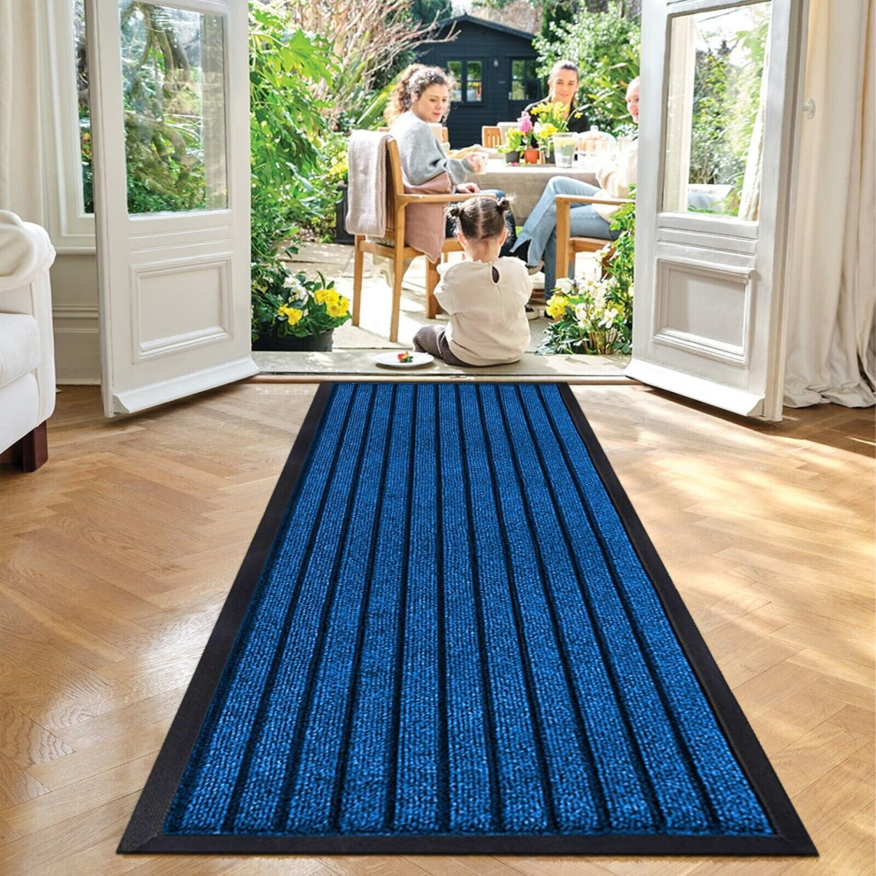 (80 x 150 cm, Blue) PVC Rubber Mats Non-Slip Indoor Outdoor Floor Rug