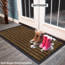 (50 x 80 cm, Brown) PVC Rubber Mats Non-Slip Indoor Outdoor Floor Rug