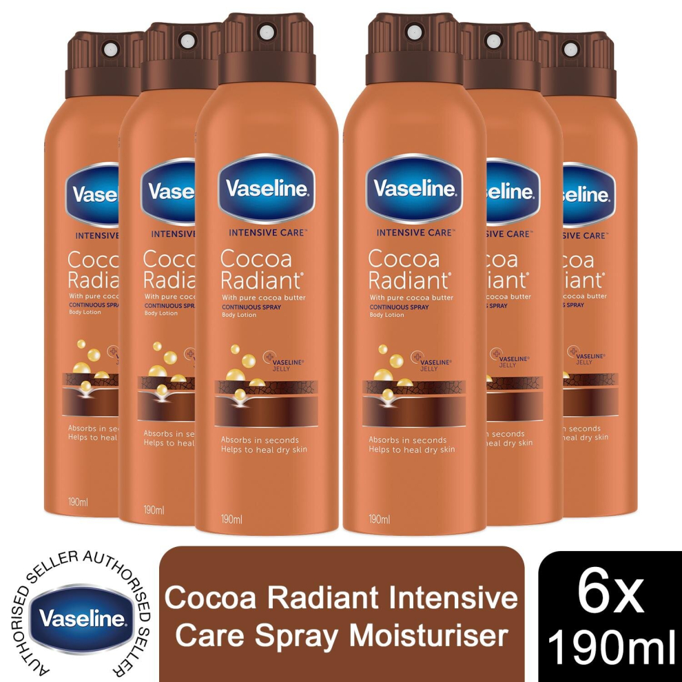 6x Vaseline Intensive Care Spray Moisturiser, 190ml