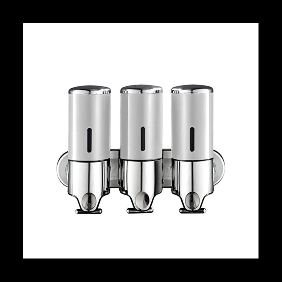 3 Pack 500Ml Wall Mounted Soap Dispenser Silver