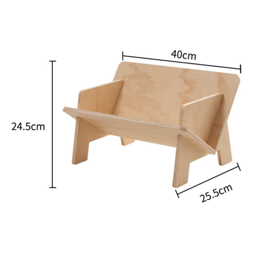 Wood Tilted Tabletop Bookshelf Kid Bookcase Desktop Display Bookshelf