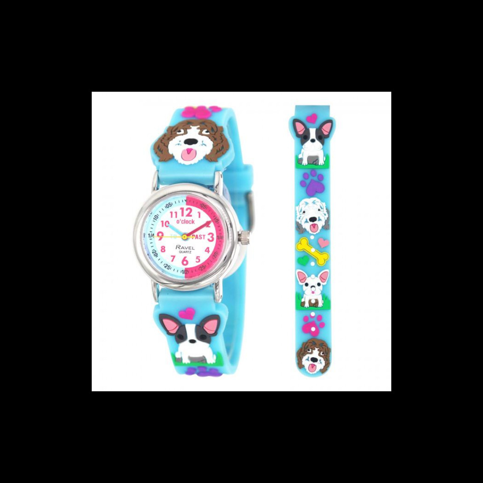 Ravel Children Girls 3D Cartoon Time Teacher Watch Frenchie & Cockapoo R1513.99 Blue