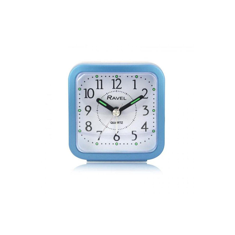 Ravel Rectangular Mini Bedside Quartz Alarm Clock - Blue RC043.6