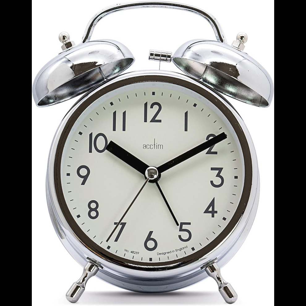 Acctim Hardwick Double Bell Alarm Clock Chrome 16127