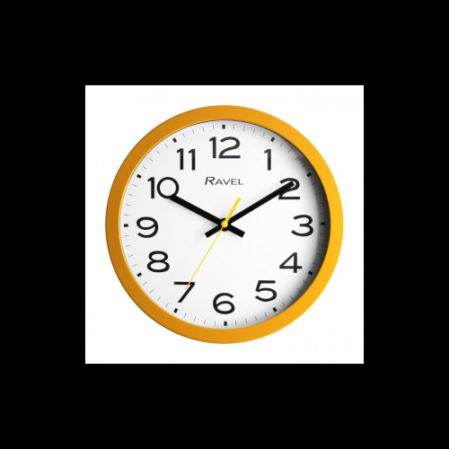 Ravel Ravel 25cm White Dial Ochre Wall Clock R.WC.25.9