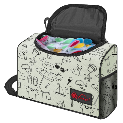 VINSANI ZIPPED PEG BAG PRINTED CREAM 1010374