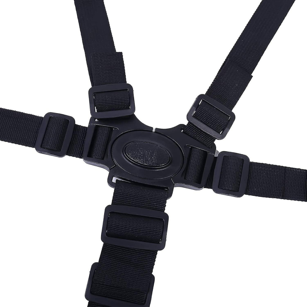 Baby Universal 5 Point Harness Belt Adjustable Strap For Stroller Black
