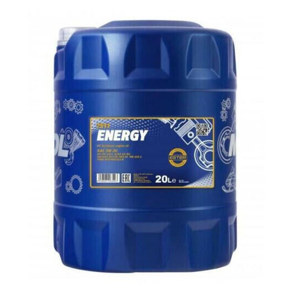 20L MANNOL ENERGY 5W30 FULLY SYNTHETIC ENGINE OIL SL/CF ACEA A3/B4 WSS-M2C913-B