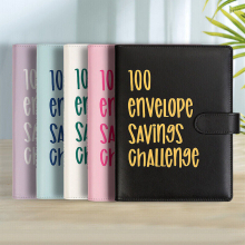 (Blue) 100 Envelope Challenge Binder Cash Binder with Envelope Cash Saving Book