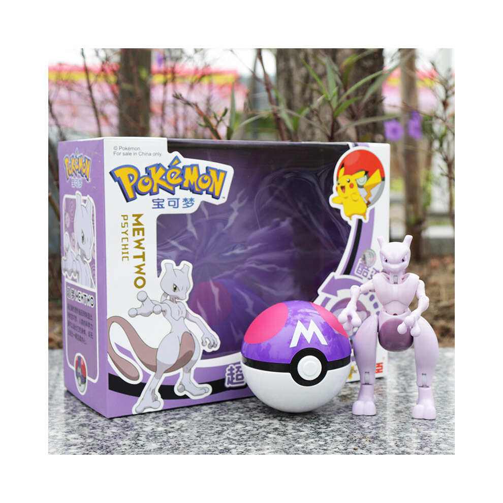 (Mewtwo) Pokemon Ball Action Figures Toy Set Transformable