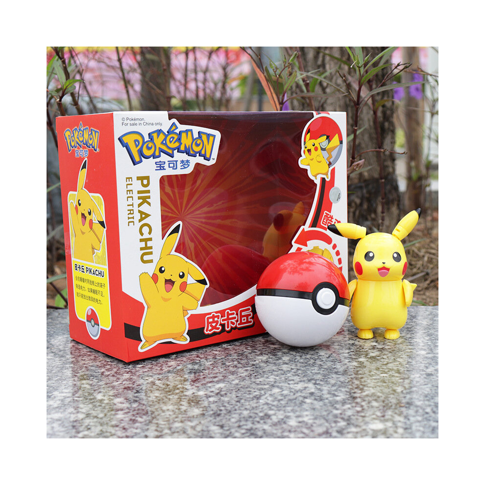 (Pikachu) Pokemon Ball Action Figures Toy Set Transformable