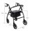 Folding Rollator Mobility Walker 4 Wheeled Walking Elder Aid w/ Seat Black 8