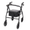 Folding Rollator Mobility Walker 4 Wheeled Walking Elder Aid w/ Seat Black 10