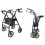 Folding Rollator Mobility Walker 4 Wheeled Walking Elder Aid w/ Seat Black 1