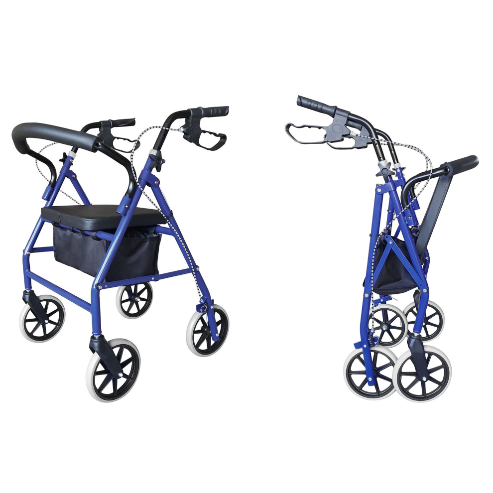 Folding Rollator Walker Disability Aid Mobility 4 Wheels With Seat
