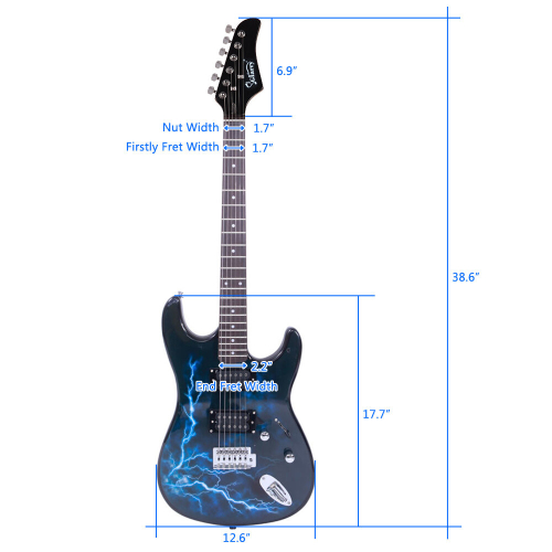 Electric Guitar GST-E Pickup with Bag Strap Paddle Rocker Cable Kits 2