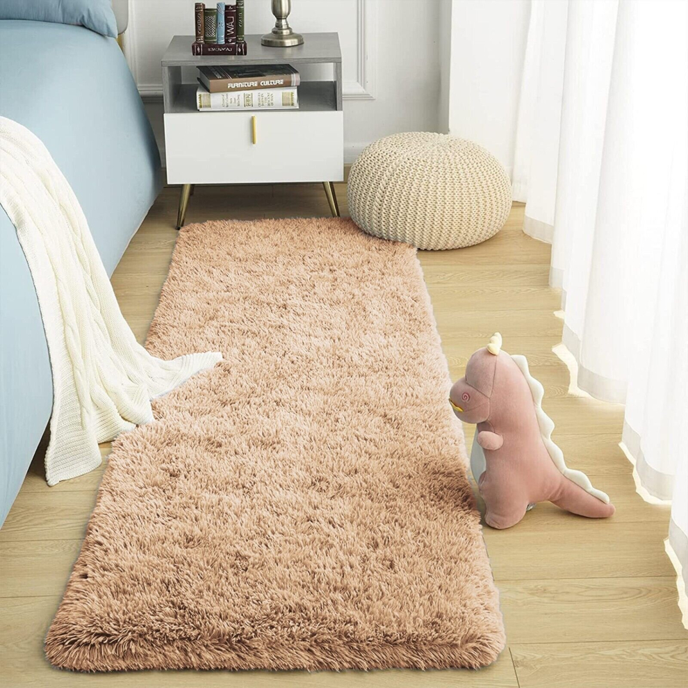 (60cm x 220cm (2ft x 7ft 7")_Runner., Beige) Non Slip Rug  Area Rug Living Room Bed Room