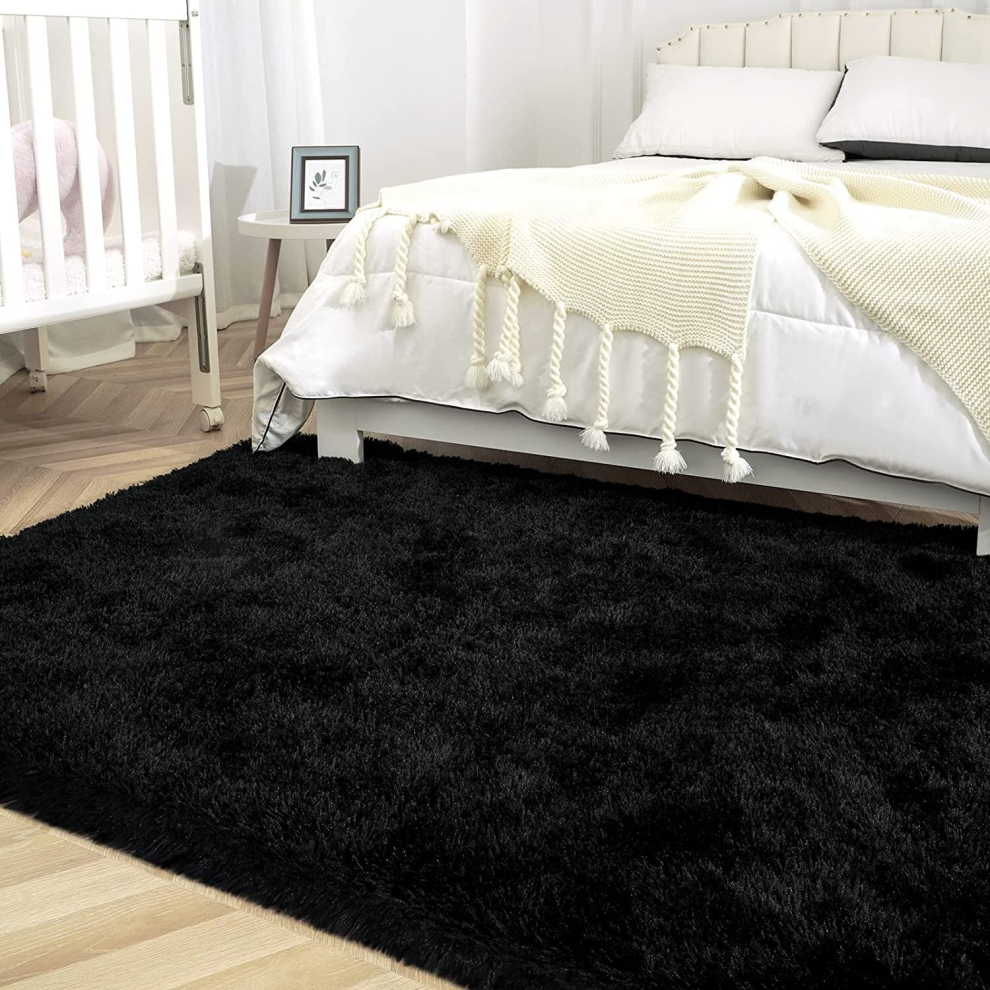 Oxford Homeware (120Cm X 170Cm (4Ft X 5Ft 8")., Black) Non Slip Rug Area Rug Living Room Bed Room Not,Specified