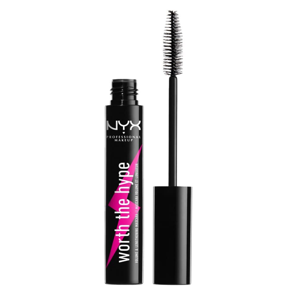 Maybelline Worth the Hype Mascara, Volumizing and Lengthening, Tapered Brush Reaches All Lashes, Jojoba Oil, Shade: Black