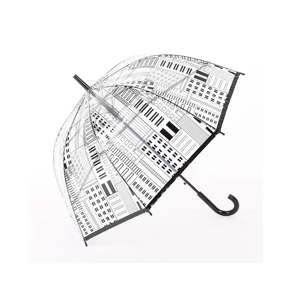 Walking Umbrella Dome Brolly Clear Rain Transparent Kids Girls