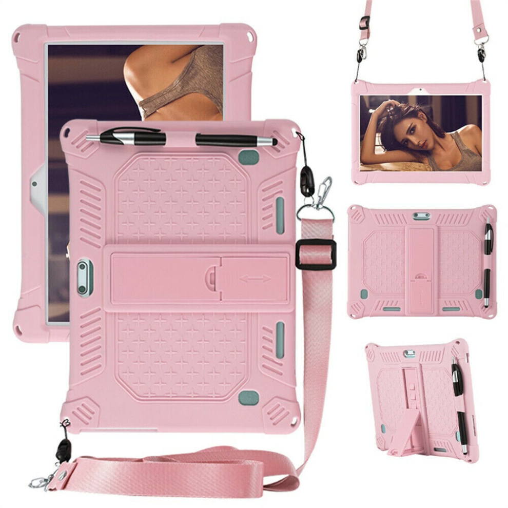 (Pink) Universal Shockproof Silicone Cover Case For 10 10.1 Inch Android Tablet PC