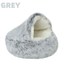 (Gray, 60*60cm) Winter Warm Pet Bed Cozy Cocoon Soft Plush Cat Dog Kennel Sleeping Bags Non-Slip