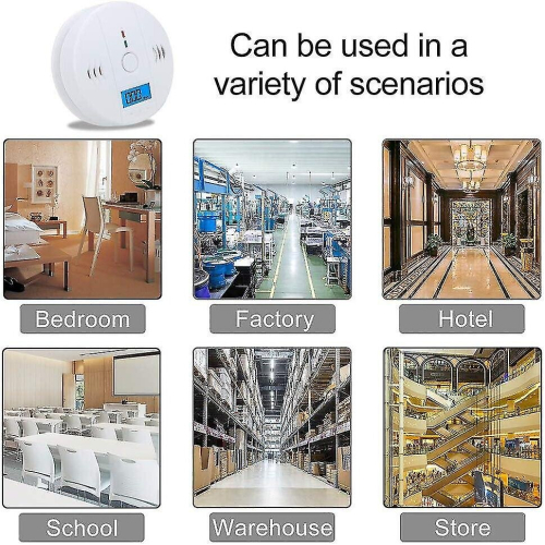 Carbon Monoxide Detector 3 Pack, Co Alarm Detector Sensor Battery Powered With Lcd Digital Display F 2