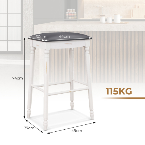 Costway Set of 2 Bar Stools Dining Chair Modern Upholstered Pub Stool 29 Inches 1