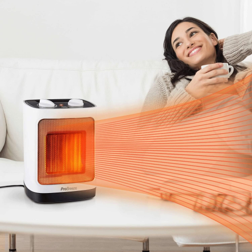 2000W Ceramic Fan Electric Auto-Oscillating Thermostat 2 Heat Settings