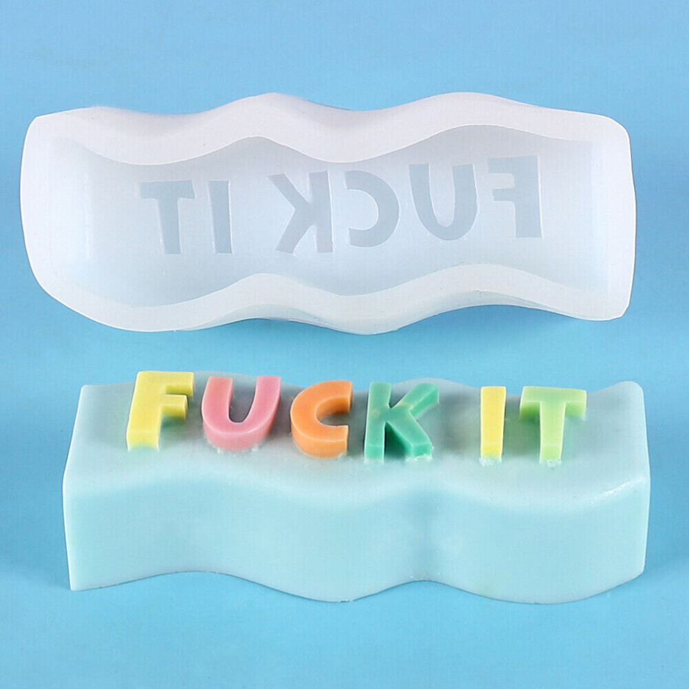 (FUCK IT) Letter Silicone Resin Casting Mold Pendant Candle Soap Epoxy Mould Craft DIY