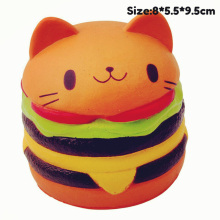 (orange hamburg) Kawaii Squishy Toys Slow Rising Squeeze PU Popcorn Animals Anti Stress Relief Squishies Toy For Children