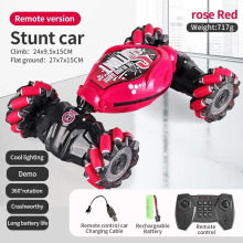 (Red Single control) 4WD 1:16 Stunt RC Car With LED Light Gesture Induction Deformation Twist Climbing Radio Controlled Car Electronic Toys for Kids