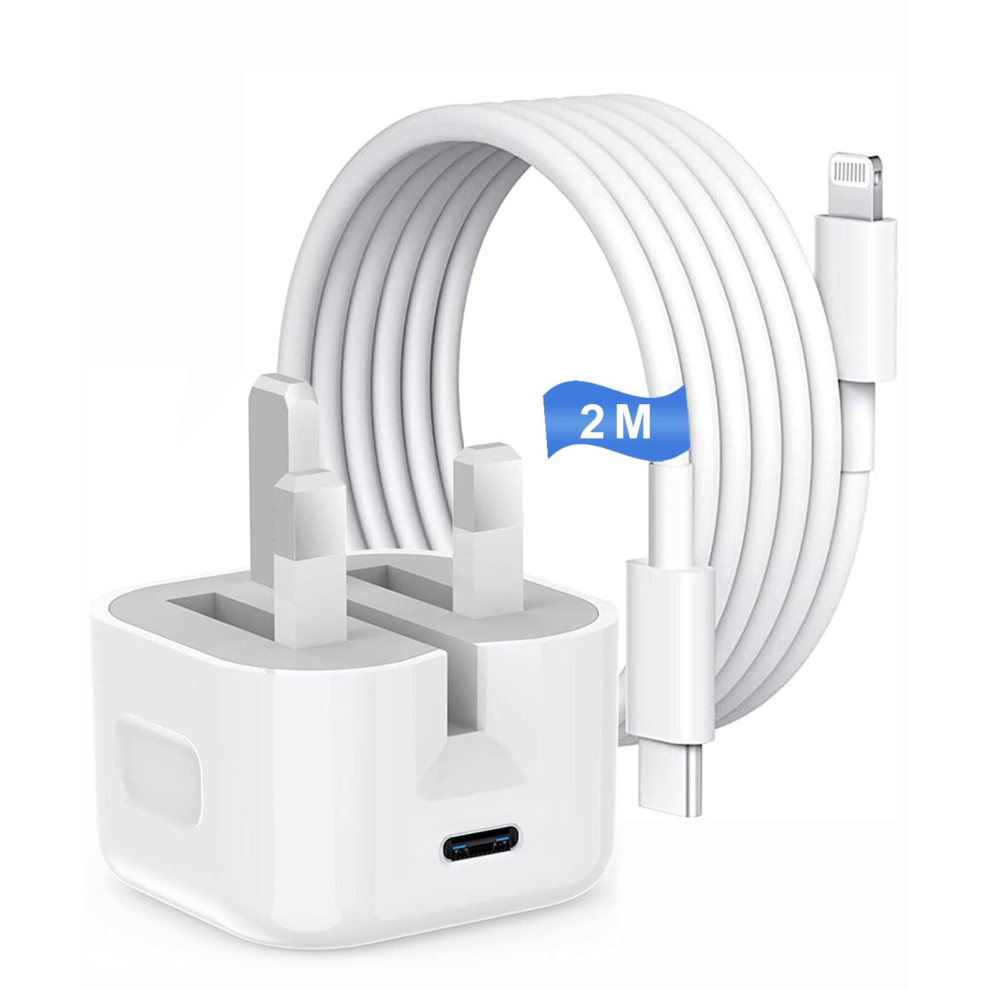 iPhone Fast Charger Plug and Cable, [MFi Certified] MAXZIQF 20W PD USB-C Power Adapter Type C Plug with 2M USB-C Cable