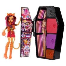 Monster High Skulltimate Secrets Neon Frights Puppe & Zubehör, Toralei Stripe mit Umkleide-Schrank & 19+ Überraschungen