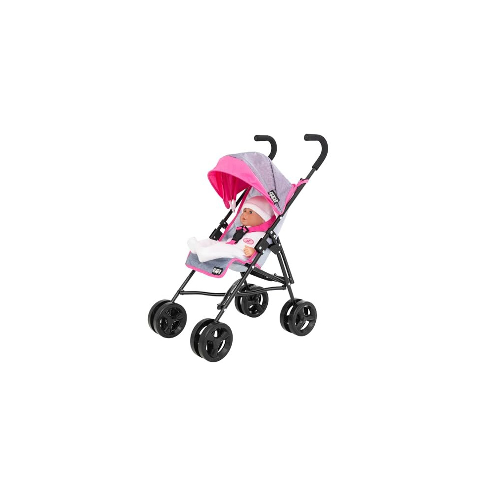 Mamas & Papas Junior Cruise Stroller | Childrens Stroller Pram In Grey & Pink | Childrens Baby Doll Stroller Toy