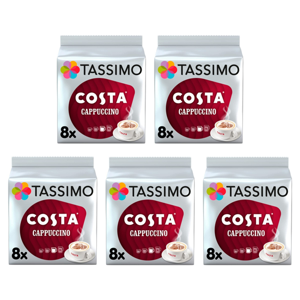 Costa Cappuccino Coffee Pods x 8 (Pack of 5, Total 40 Drinks)