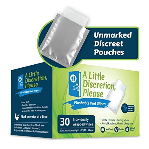 A Little Discretion Please Individually Wrapped Flushable Wipes For Adults in Discreet Unmarked Packaging Unscented on OnBuy